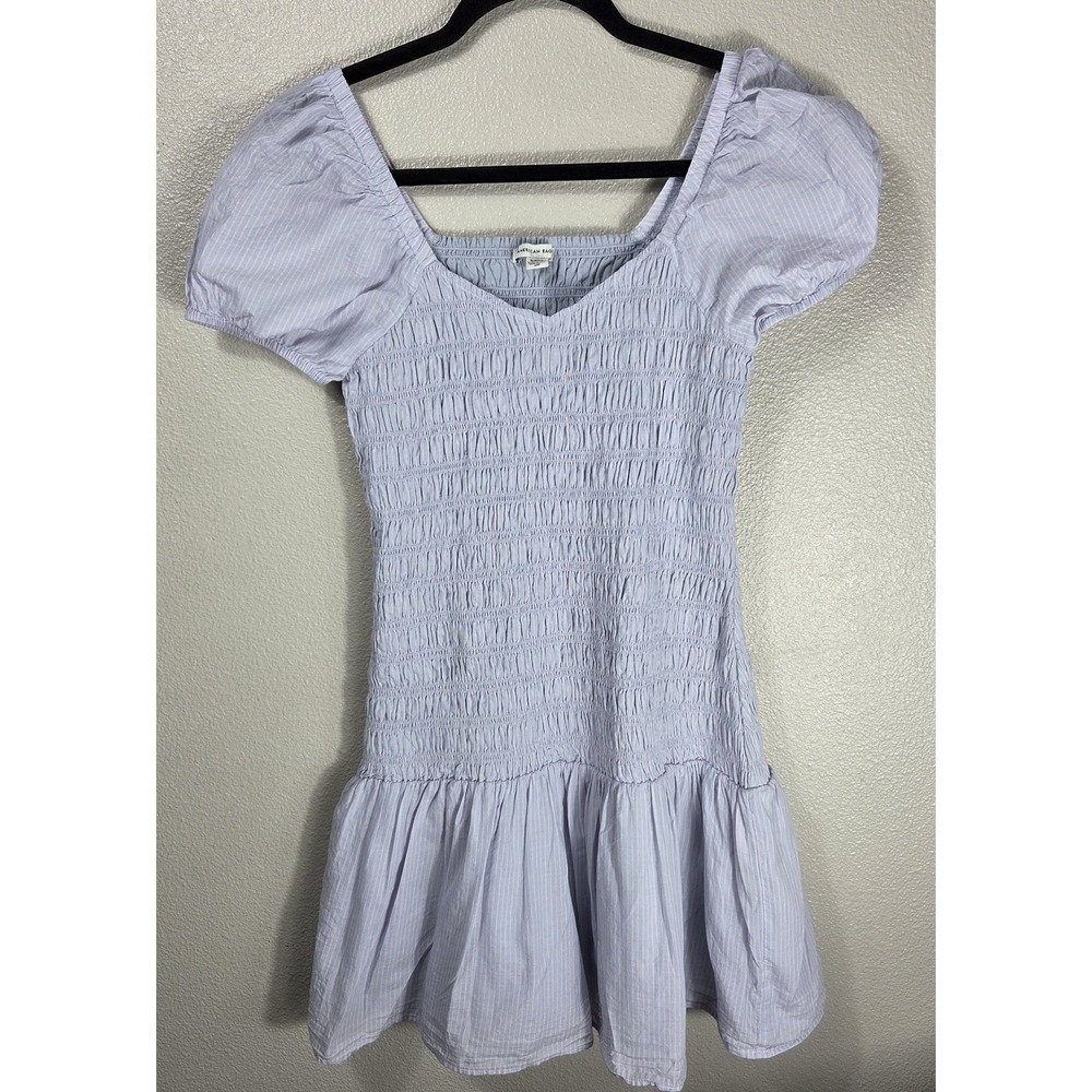 American‎ Eagle Smocked Puff Sleeve Mini Dress Size Small